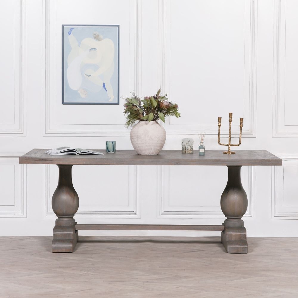 Product photograph of Wooden Rustic And Grey 8 Seater Rectangular Dining Table - 210cm from Choice Furniture Superstore.